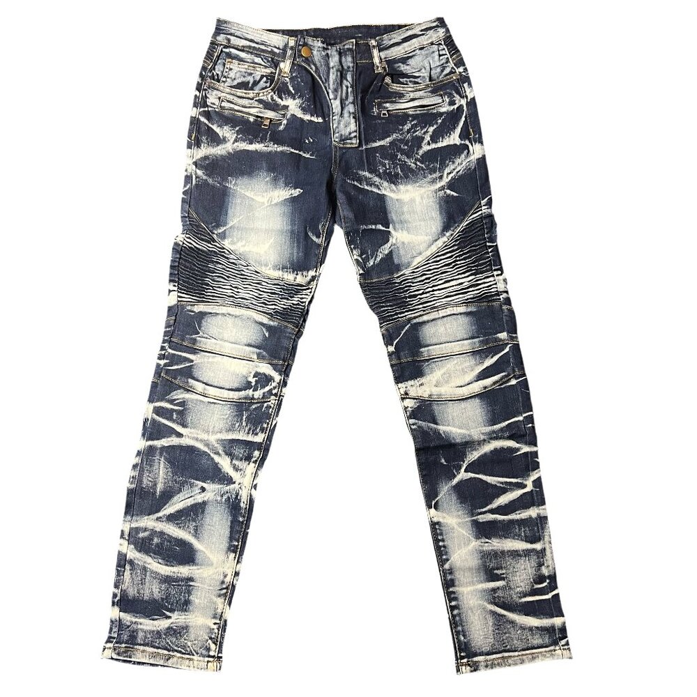 Acid-Washed Blue Jeans